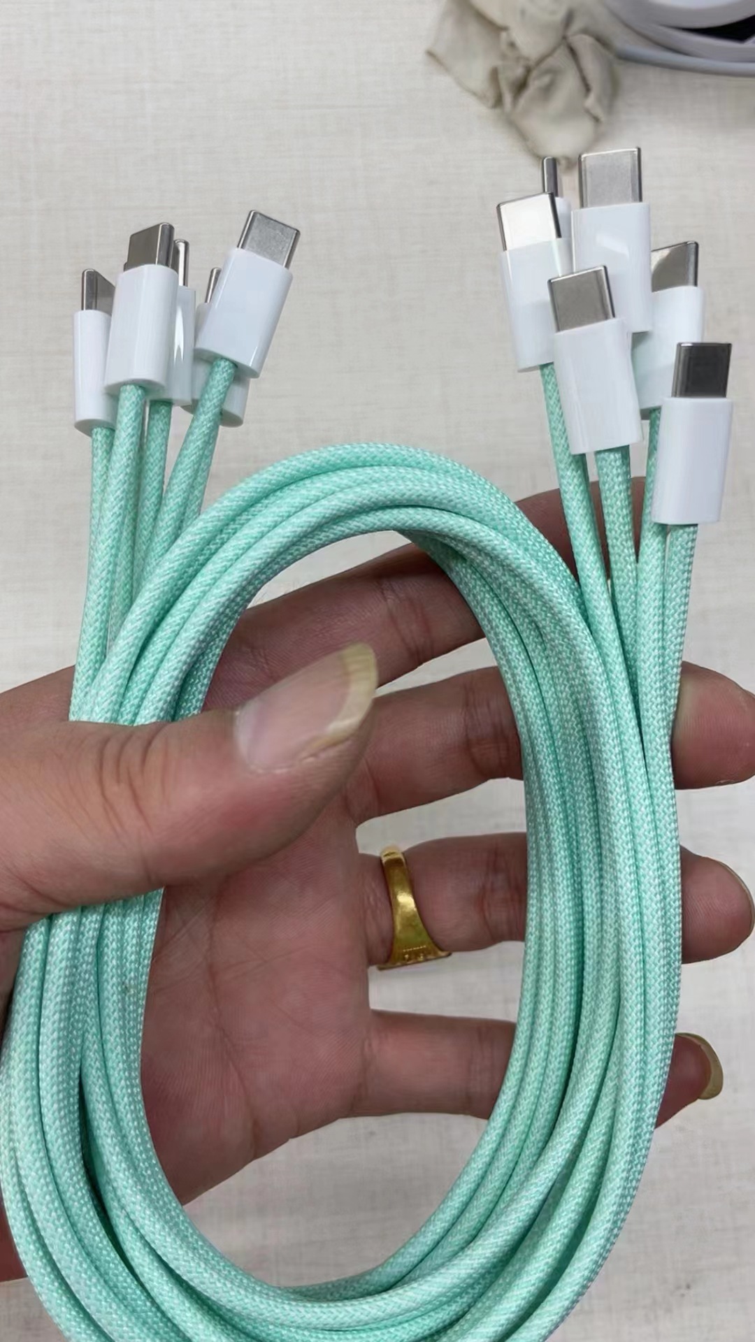 Cavo di ricarica in tessuto colorato Macaron per dati veloci a doppio tipo serie I15_voghion.com