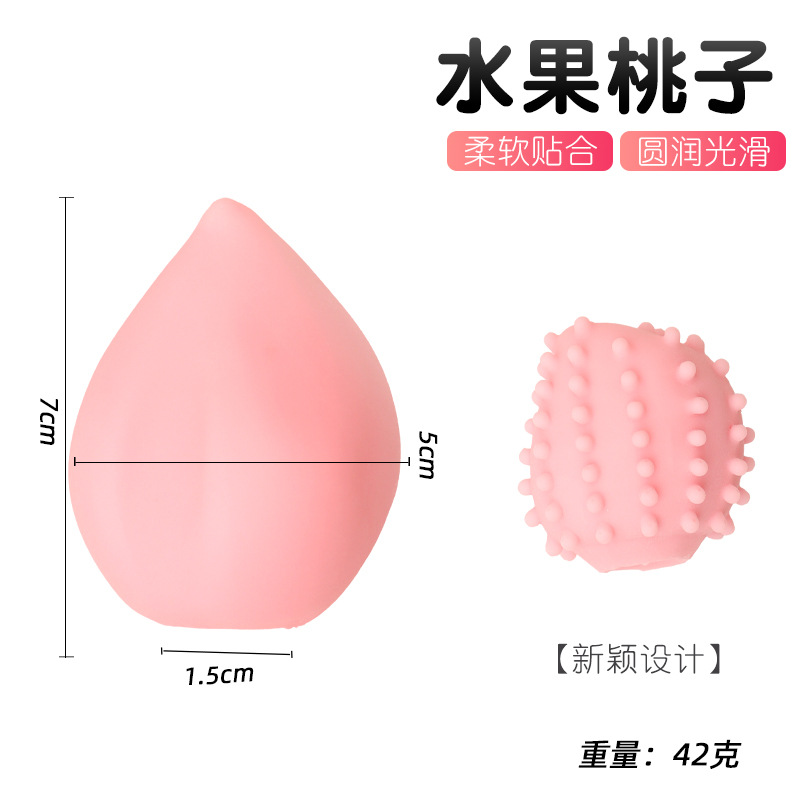 Fruit-Shaped Manual Masturbator Cup, Soft TPE Sleeve, Peach Banana Pear Melon Designs — detail image 3