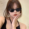 Fuchsia advanced sunglasses, retro fashionable glasses, cat's eye, high-quality style, internet celebrity