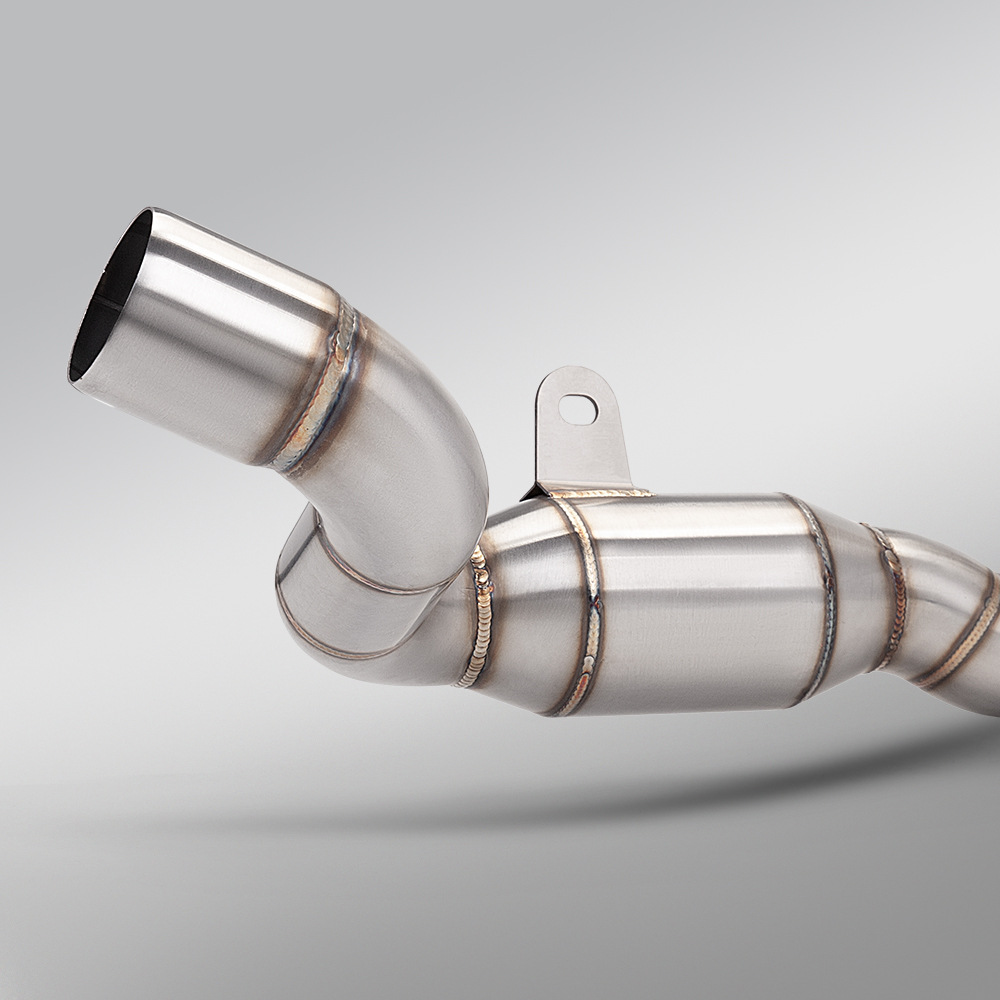 Suitable for modification of the Qianjiang Sai 800RS motorcycle. Stainless steel split front exhaust pipe connects to the original rear section