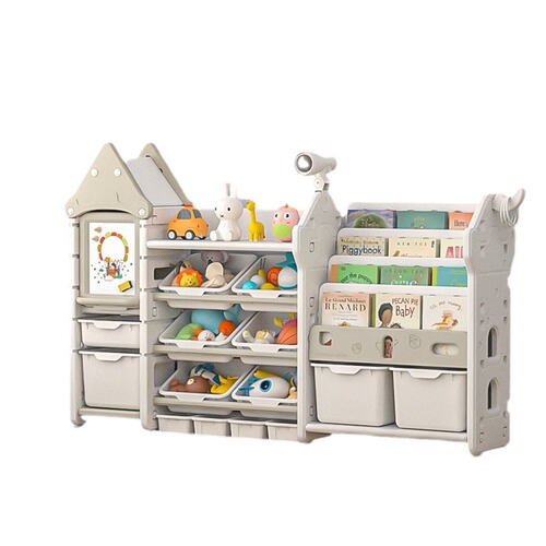 Children's super large capacity multi-layer bookshelf storage rack baby toy storage cabinet multi-functional cartoon storage cabinet drawing board