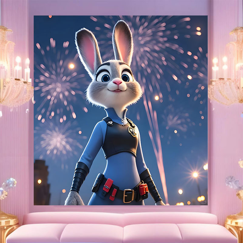 20 * 20 Crazy Zoo City pintura digital a mano diy dibujos animados pintura a mano Judith Decoration