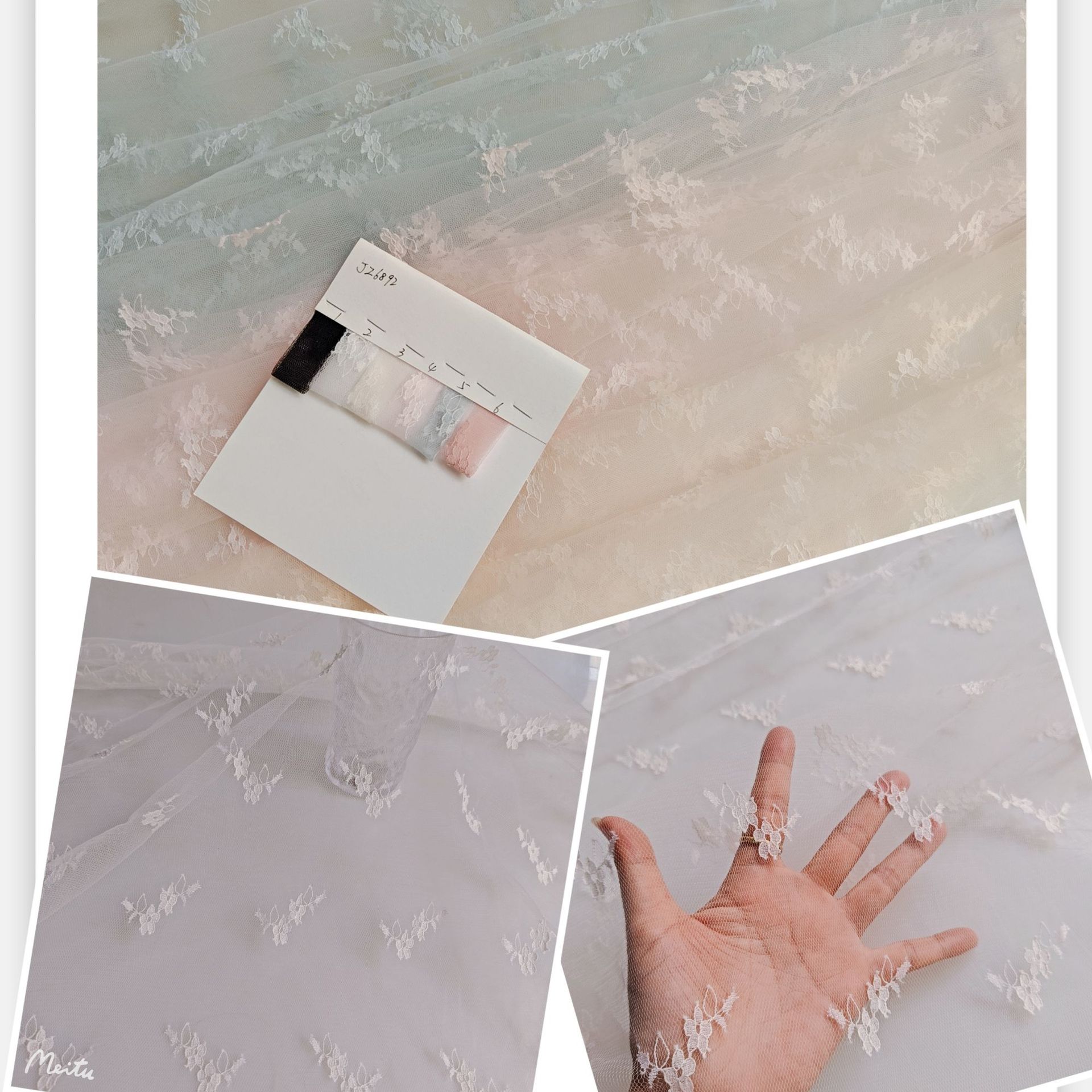 新品热卖~小清新柔软轻盈透薄小花剪线提花网纱 打底衫装饰布面料