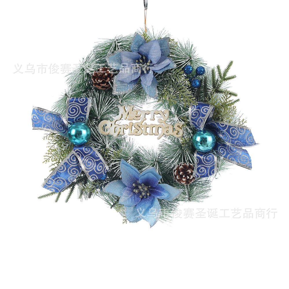Christmas decorations wreath scene layout door hanging Christmas pine ring Christmas tree hanging pendant scene layout props