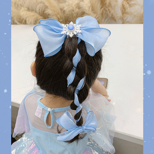 Elsa Headwear Girls Frozen Hair Accessories Crown Head Scarf Magic Wand Princess Bow Wigs Hair Clips Hair Bands