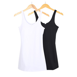 Lulu Dress Fitness Sports Fake Two-Piece with Breast Pad Anti-Exposure Elastic Breathable Tennis Skirt Dress