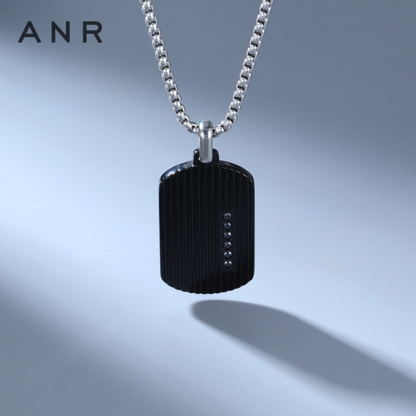 men's necklace stainless steel with zircon