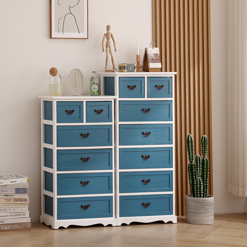 T9J5 Wholesale Solid Wood Drawer Cabinet Simple Modern Bedroom Storage Storage Cabinet Wall Narrow Standing Cabinet Home Drawer Cabinet Complex