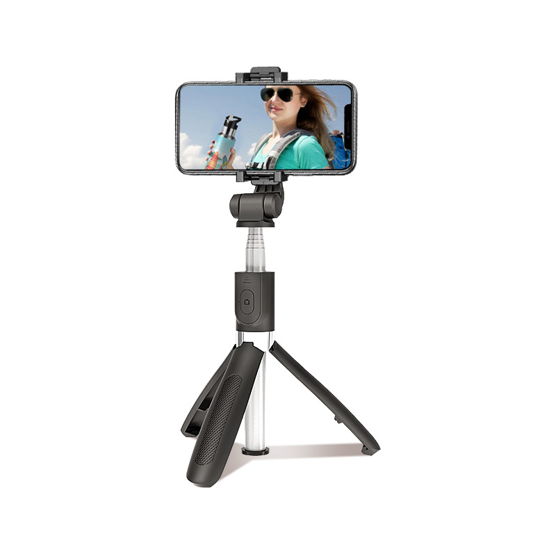 Hermoso teléfono móvil de disparo en vivo con soporte Bluetooth, palo para selfies, artefacto multifunción, anti-vibración, trípode retráctil, portátil