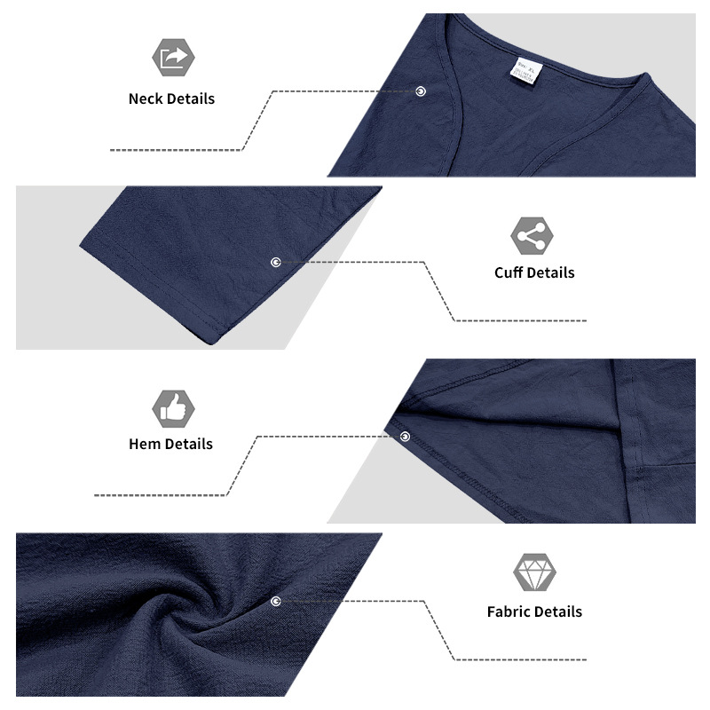 Herren Leinenanzug Für Den Herbst Casual Beach V-ausschnitt Set_voghion.com