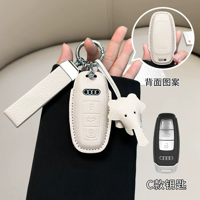 Car key bag | for Audi a6l small - audi-c-model-off-white-matching-belt-dumbo