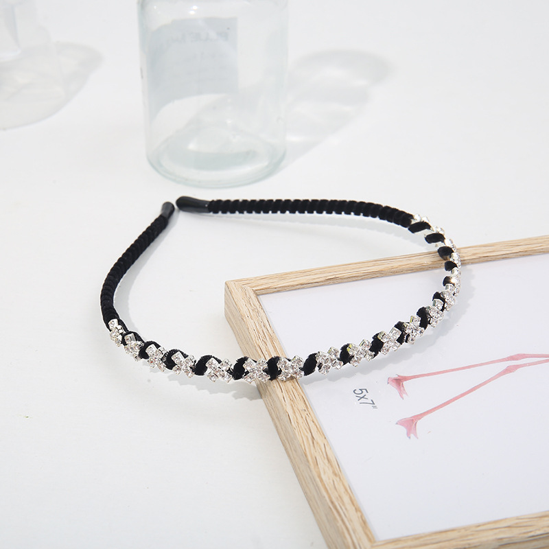 Estilo japonés y coreano elegante diadema accesorios para el cabello de moda de las nuevas mujeres sol flor envuelto diadema de franela brillante rhinestone tocado mujeres