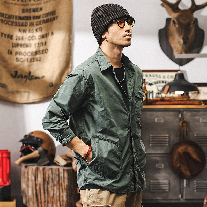 Mountain Outdoor Tooling Shirt Men's Long-sleeved American Style Retro 2025 New Loose Tough Guy Hunting Shirt Jacket Men