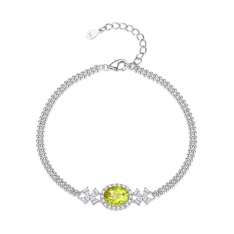 Alta calidad sin decoloración S925 plata esterlina topacio natural amatista amarilla tesoro color pulsera pulsera joyería al por mayor