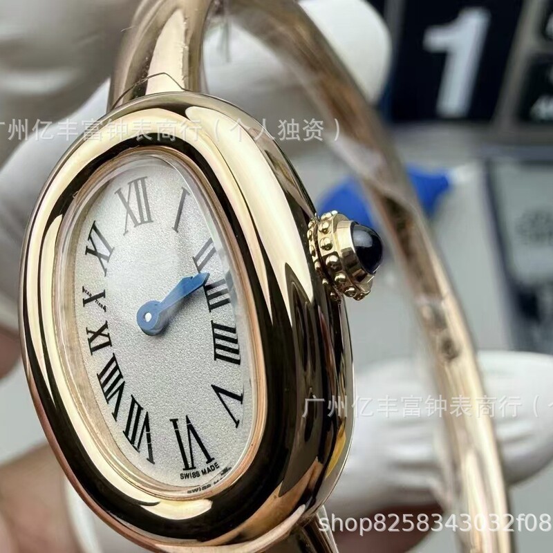 卡家手表女士新款浴缸系列手镯表椭圆形女表18K小金表防水石英表|undefined