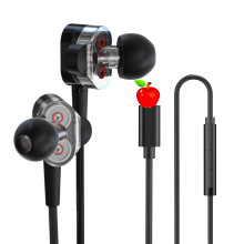 新品金属耳机入耳式重低音线控有线扁头耳塞式立体声高音质运动