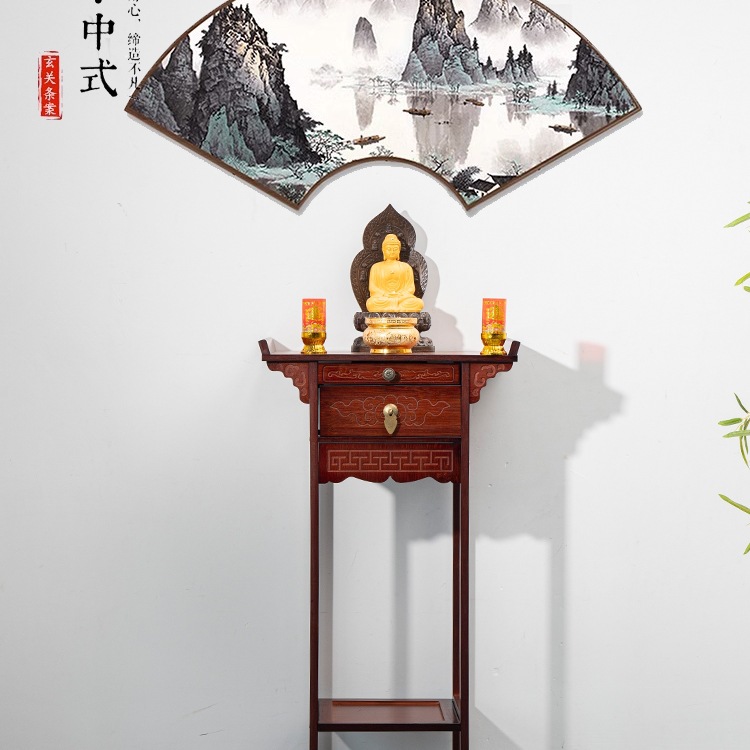New Chinese-Style Standing Cabinet for Home Use, Shrine Table for Offering Incense, Guanyin Buddha Statue, Entrance Shrine