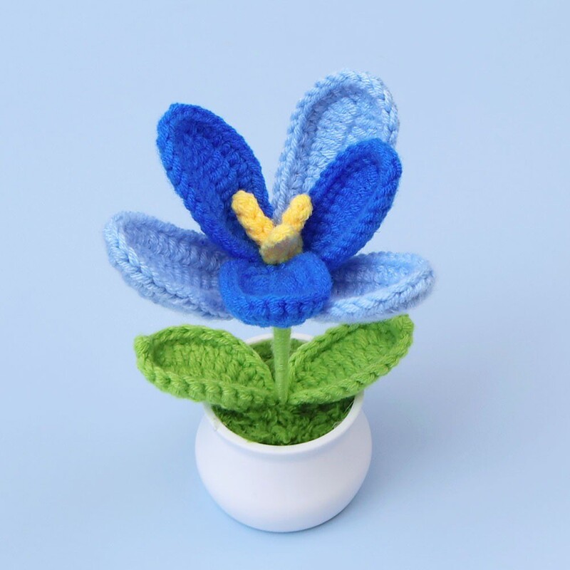 完成したウールひまわり鉢植えスズラン造花チューリップデスクトップ装飾品バレンタインデー教師クラスメートギフト|undefined