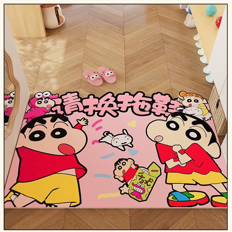 漫画の玄関ドアマット、拭いて洗えるPVC屋内汚れ防止フットマット、玄関ドアカーペット|undefined