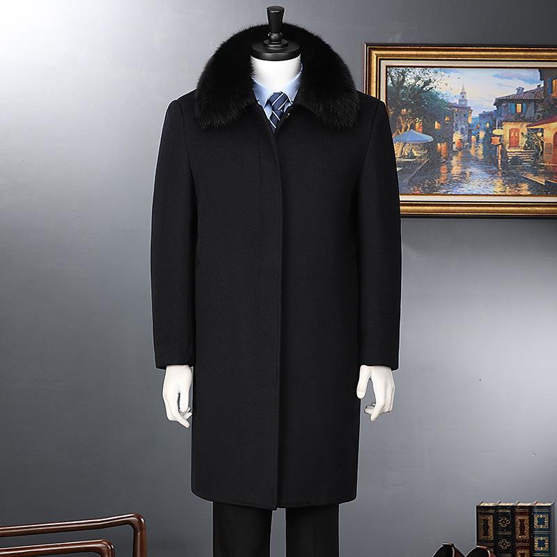 Warm woolen cashmere long woolen coat