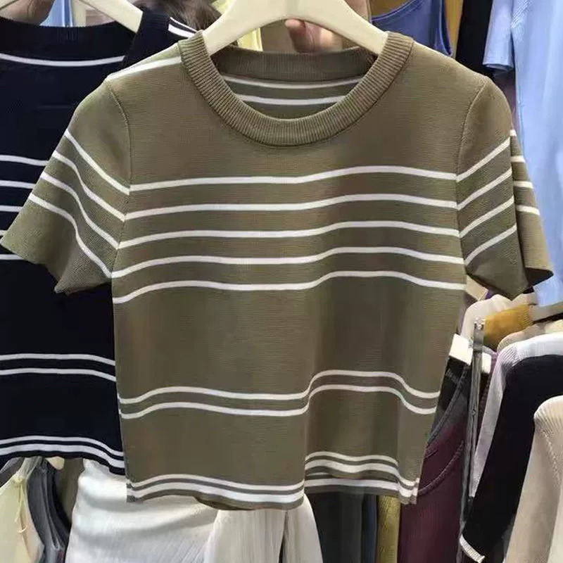Прилив, летняя тонкая вязаная футболка без рукавов, Slim fit
