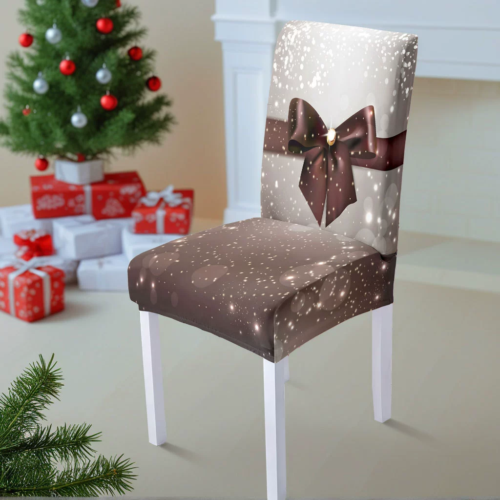 Чехол на стул Christmas от производителя кросс-борта, пыле-устойчивый обеденный стул европейско-американная печать, праздничная атмосфера