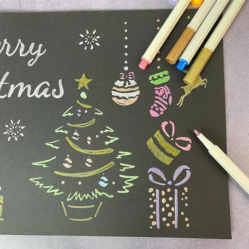 6枚のクリスマス透かし絵テンプレート、子供や学生向けの手描きDIYパターン、模写、落書き、捺染、透かし印刷テンプレート|undefined