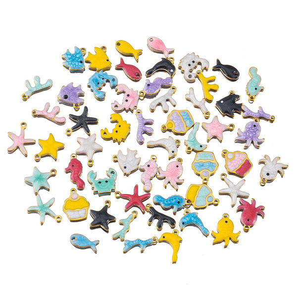Multicoloured golden enamel stainless steel