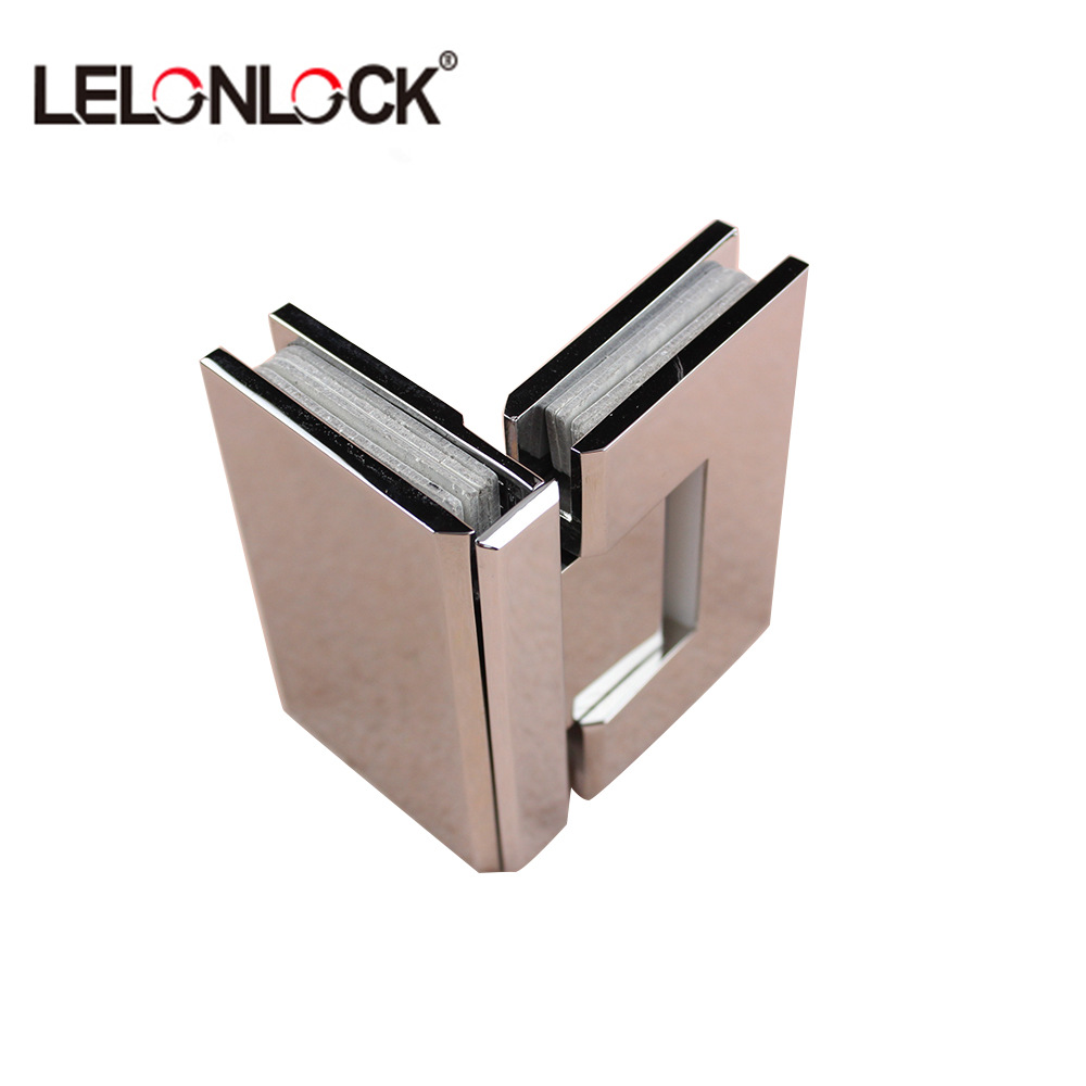 Acero inoxidable fundido 90 grados abrazadera de baño bisagra de ángulo recto abrazadera de puerta de baño accesorios de hardware de ducha de hotel