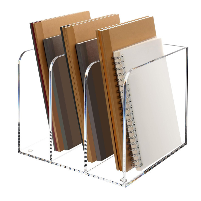 亚克力B5 透明亚克力杂志架 A4文件架办公桌文件书籍整理器收纳架