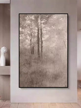 现代简约丛林植物风景侘寂风抽象装饰画入户玄关客厅高级感挂画