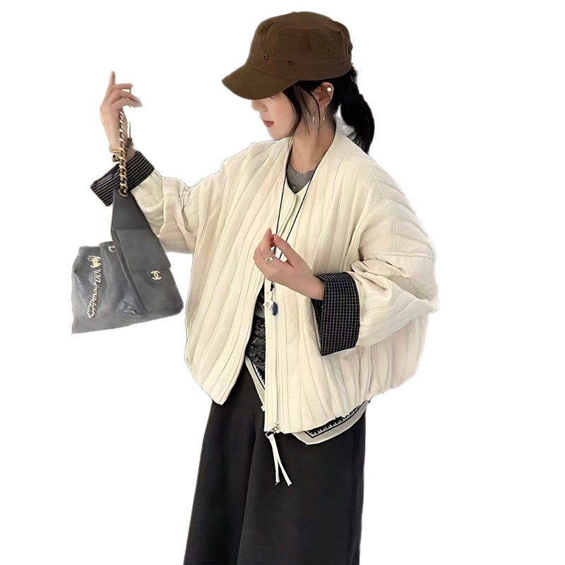 短款棒球服夹棉外套女2025秋季新款高级感小个子轻薄棉服夹克上衣|undefined