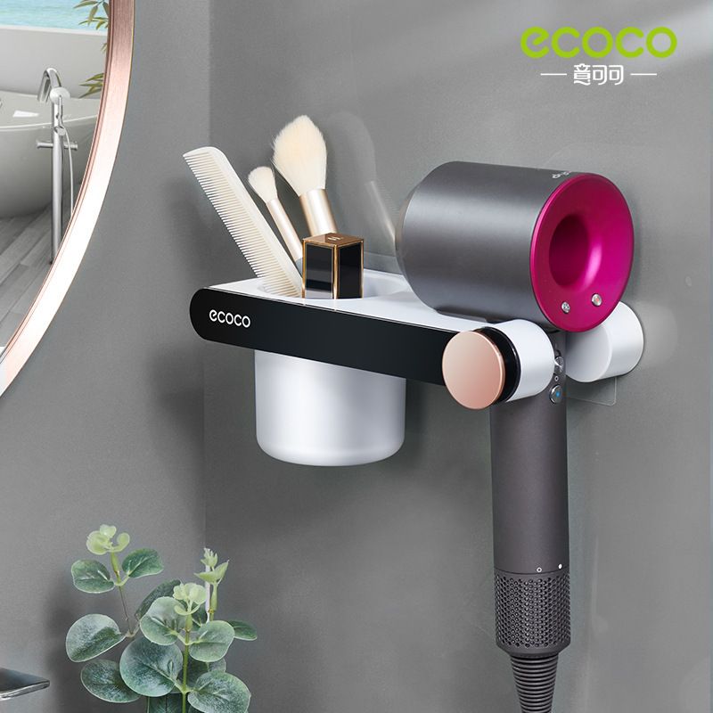 Hair dryer rack non-perforated toilet wall-mounted hair dryer bracket bathroom ram storage rack
