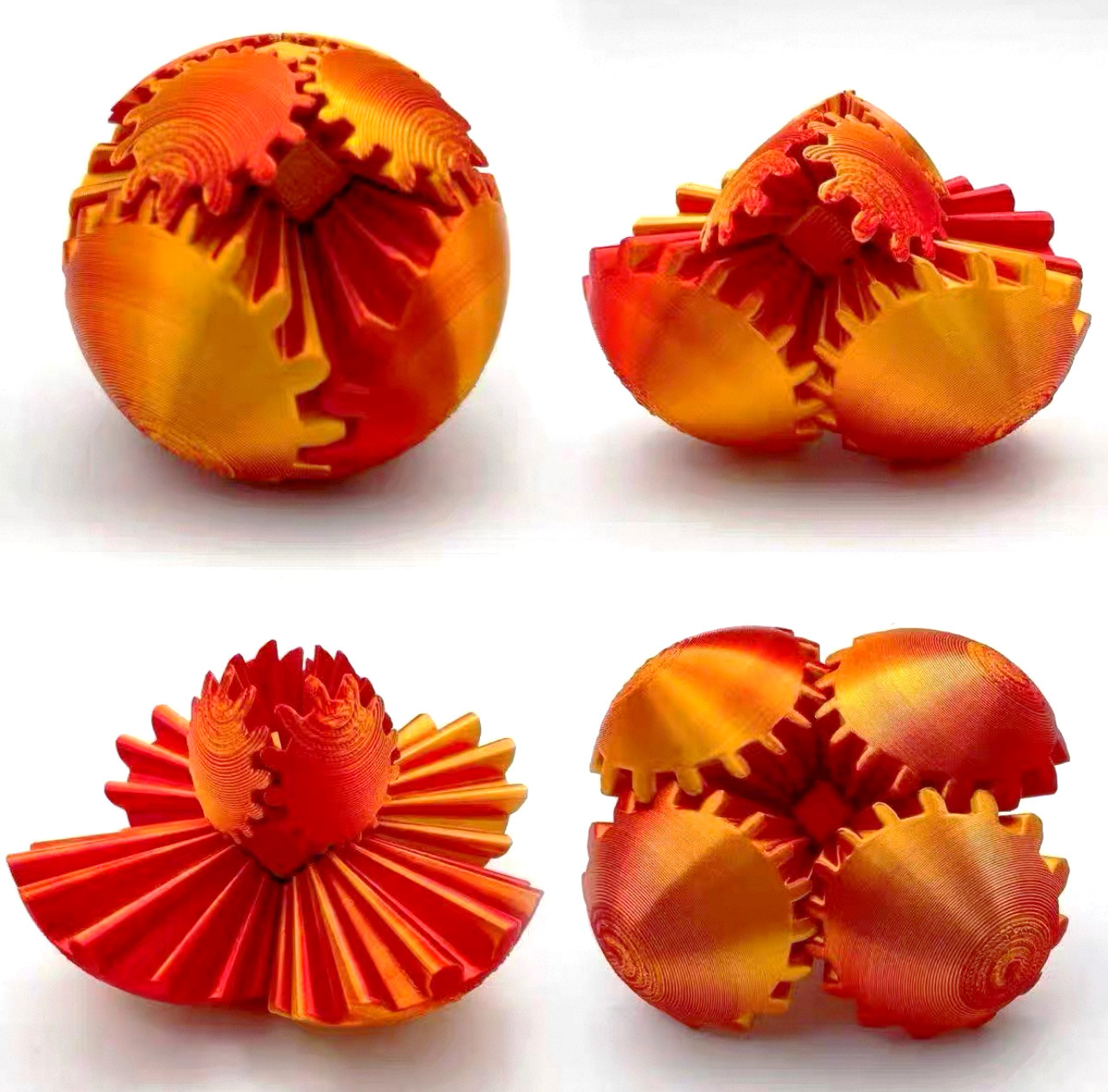 직경 10cm 레드 골드 퍼즐 감압 기어 볼