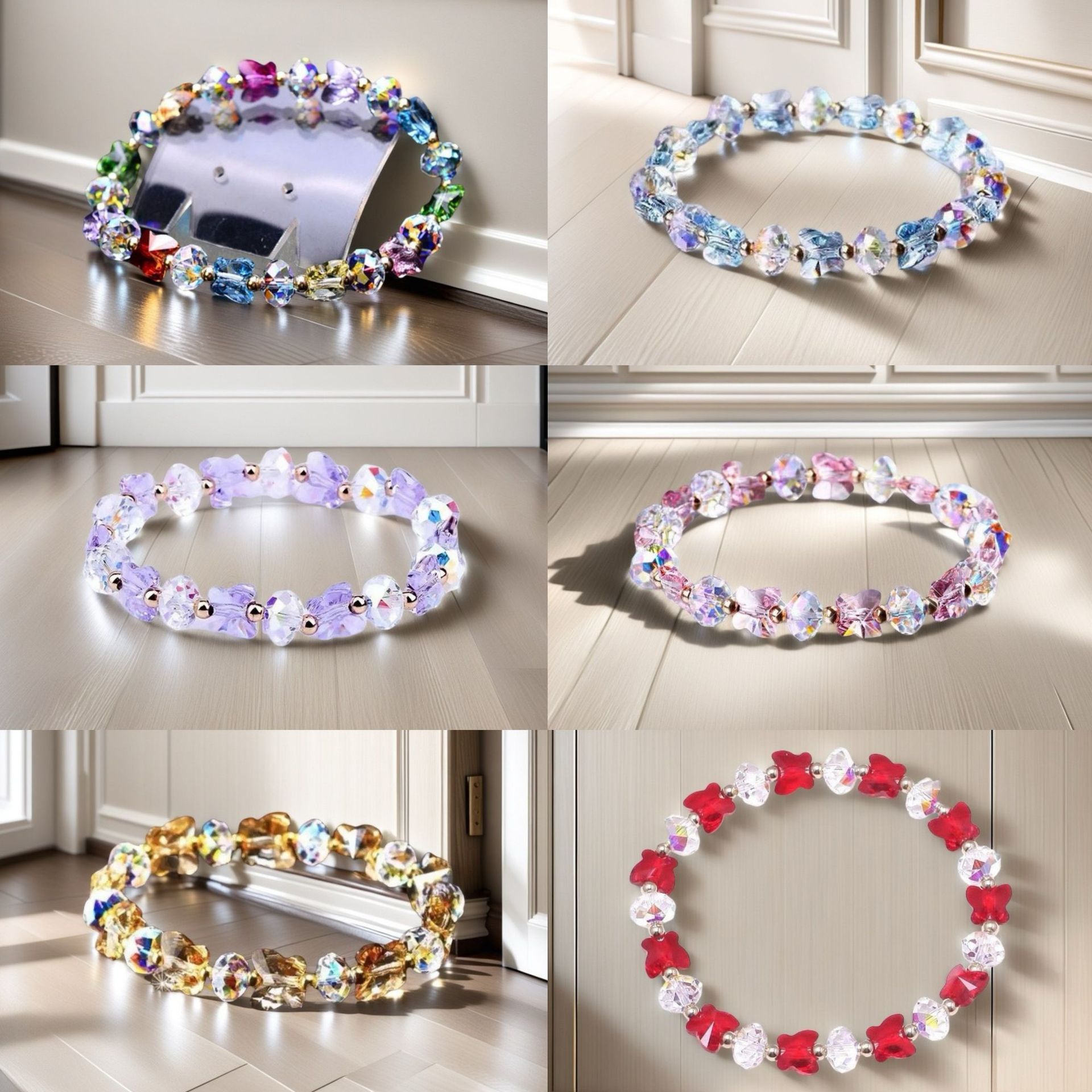 Foreign trade Korean butterfly crystal bracelet women's bracelet fashion jewelry crystal bracelet fresh and sweet