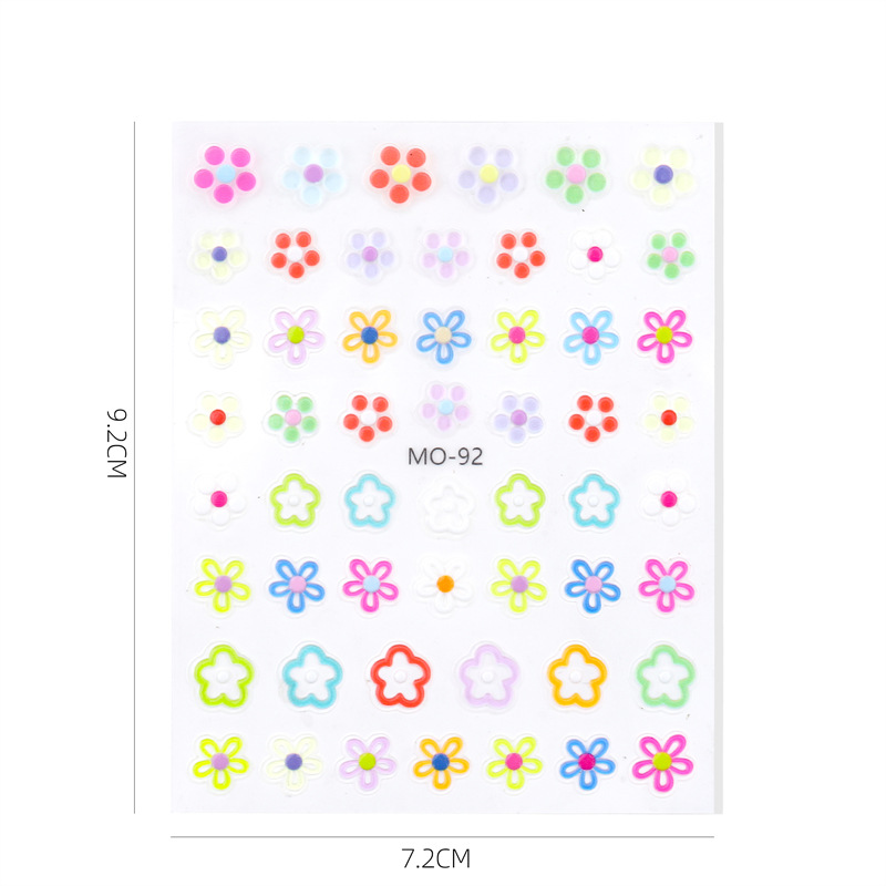 Nueva artesanía uñas arte tridimensional jalea alivio pegatinas dopamina flor estrella amor 3D impermeable uñas pegatinas