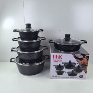 Small Diamond 10 Piece Set Marble Non-stick Pan suit Aluminum Maifan Stone Soup Pot Set Pot Die Casting Pot