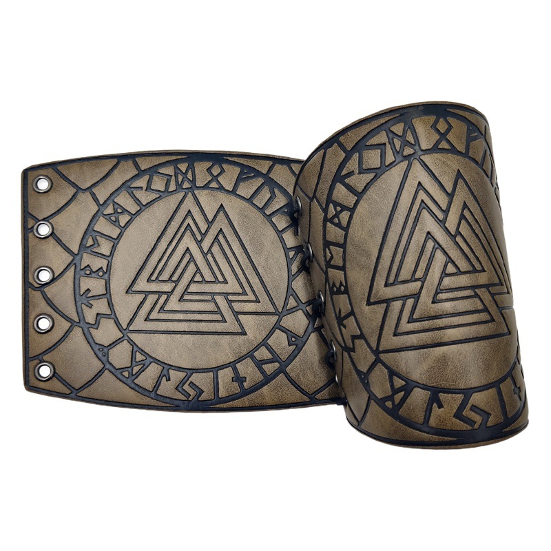 Nordic Viking aoding Runa pulsera de cuero en relieve medieval retro COSPLAY accesorios transfronterizos Amazon