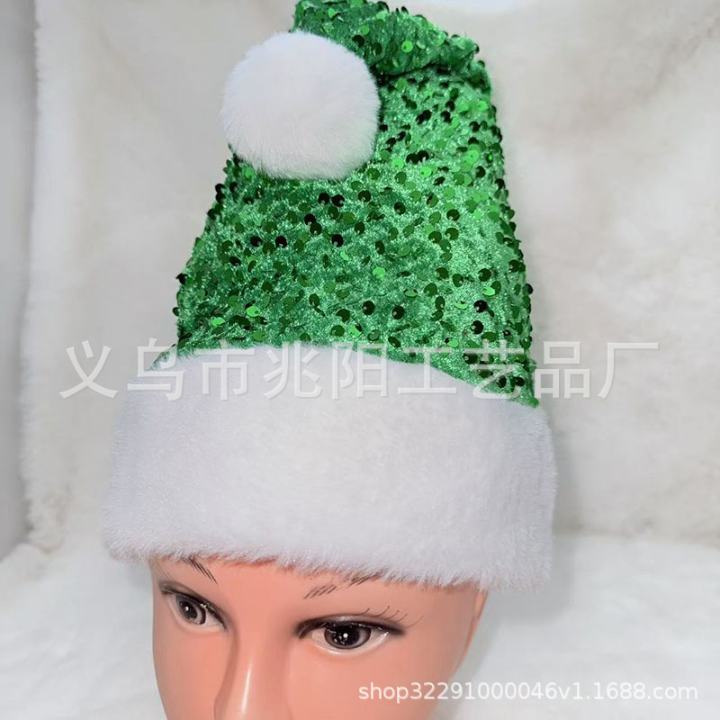 Sombrero de Navidad con lentejuelas verdes