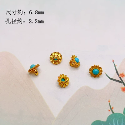 S925 Sterling Silver Gold-Plated: Zərgərlik ara hissələri - sunflower-buttons