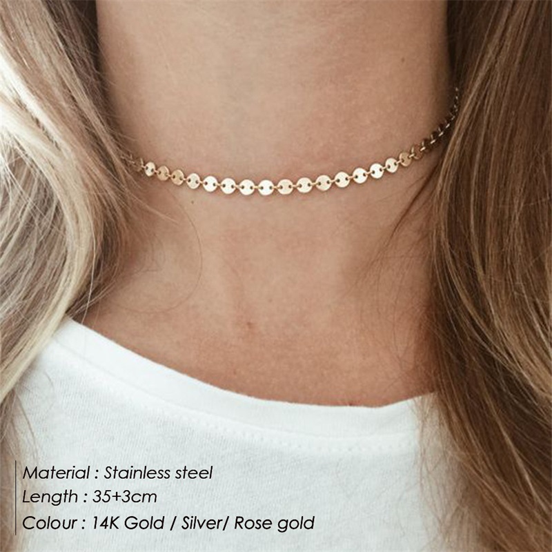 Layered Geometric Necklace In Stainless Steel For Women_voghion.com