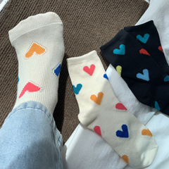 秋季襪子女韓版中筒ins時尚百搭拼色日系復古立體女士少女堆堆襪