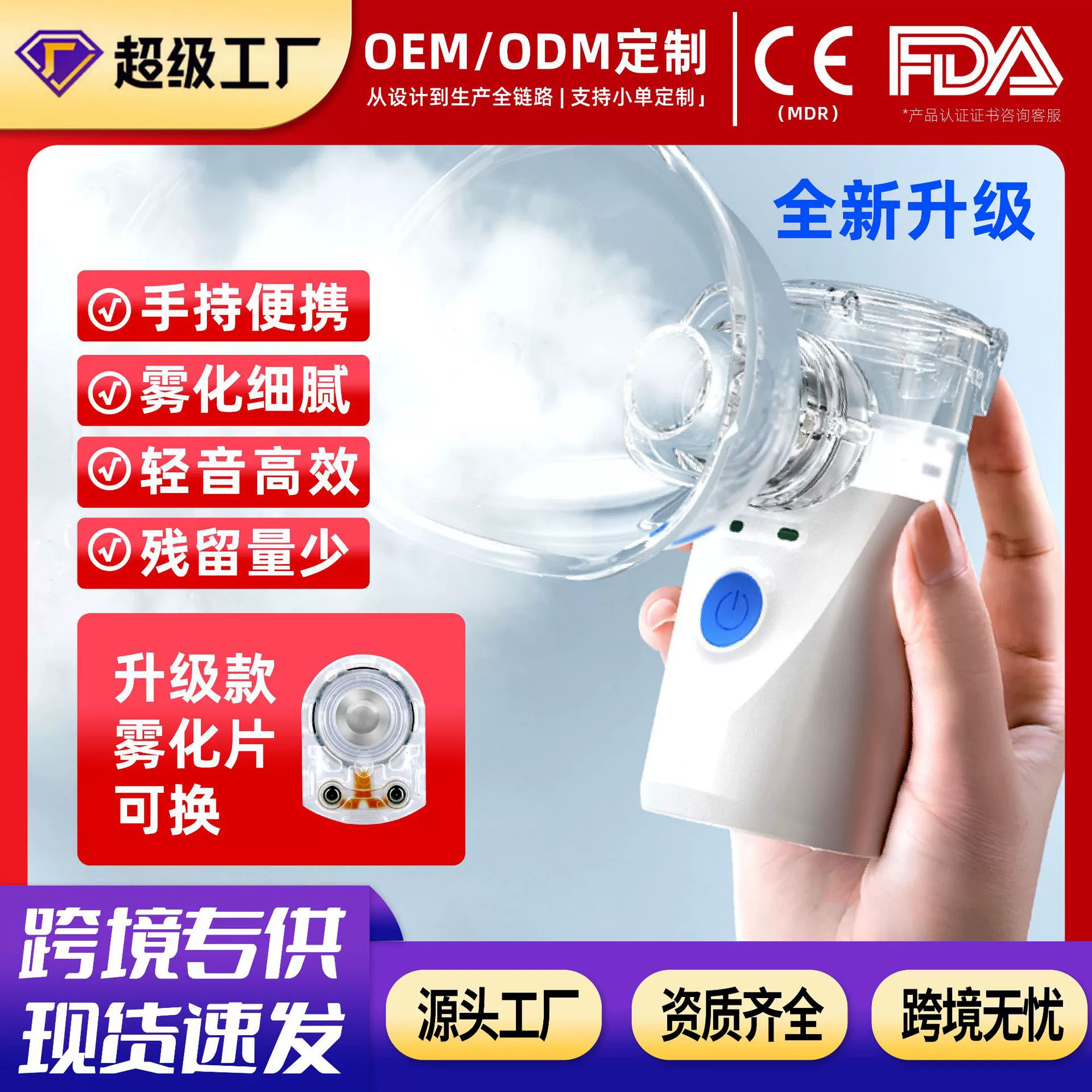 Трансграничный ручной распылитель, бытовой портативный распылитель для детей и взрослых, микросетчатый медицинский распылитель, распылитель