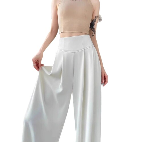 2025 Women's Suit Pants New Slimming High-Waisted Loose Tidal Straight Leg Floor-Length Casual Pants Spring and Autumn Season