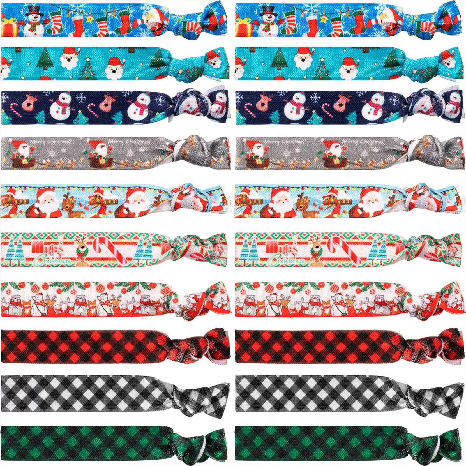 跨境热销圣诞图案打结发带发饰圣诞节派对散装男女通用卡通直销