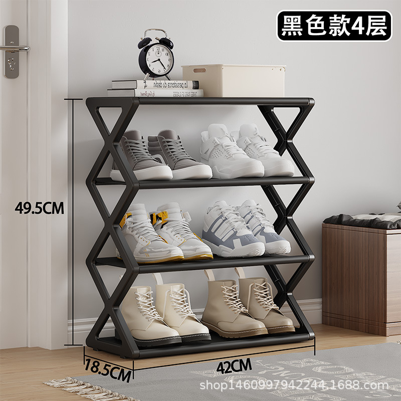 跨境热销简易款布艺防尘鞋架鞋柜家用组装鞋架收纳开学季X型鞋架|undefined