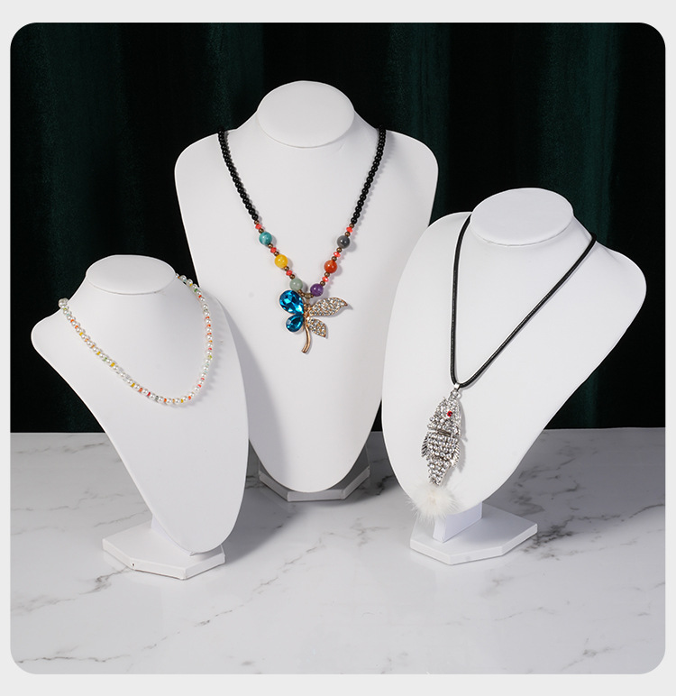 All Seasons Season Modern Style Style 1 Piece Wood White Leather Modern Style Model Portrait Jewelry Display Jewelry Rack