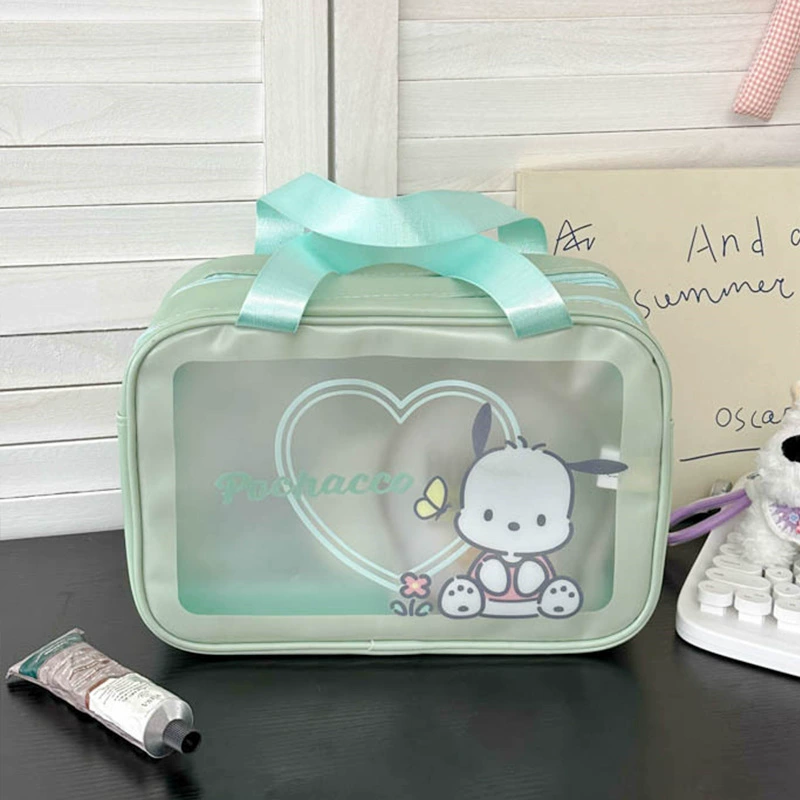 Косметичка Hello Kitty, водонепроницаемый ручной несессер с разделением влажного/сухого, 21,5×30,5×16 см