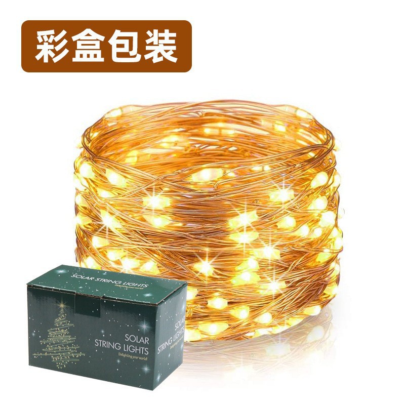 Mayorista lámpara de alambre de cobre lámpara de luz de color al aire libre lámpara de batería caja de lámpara decorativa impermeable led alambre de cobre atmósfera lámpara de luz de Navidad