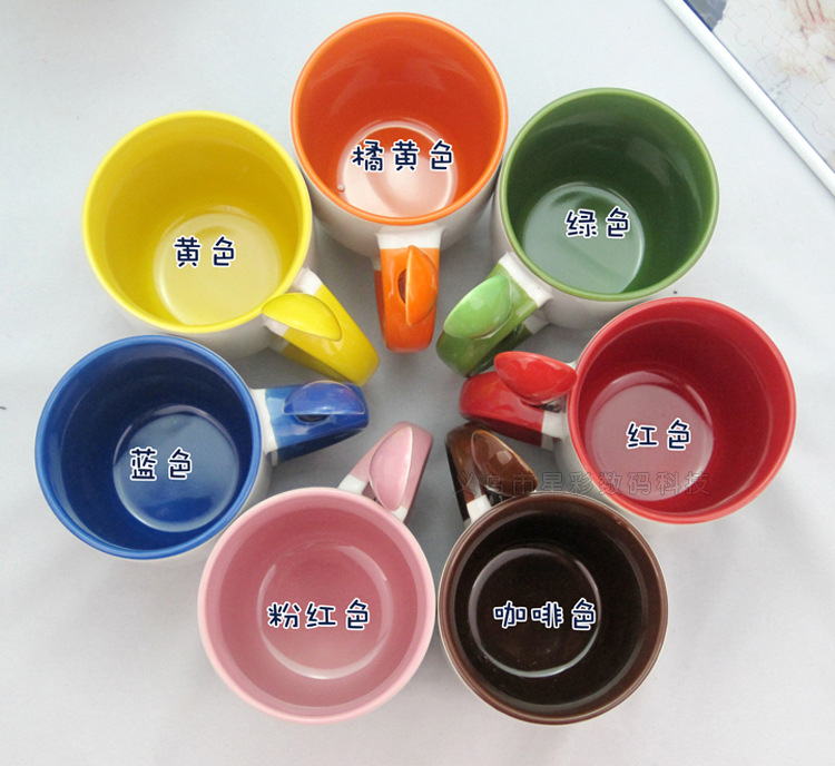 Taza de inserción de transferencia térmica cuchara interior color blanco taza con cuchara taza de impresión LOGOTIPO de publicidad taza recubierta taza personalizada taza de imagen de bricolaje